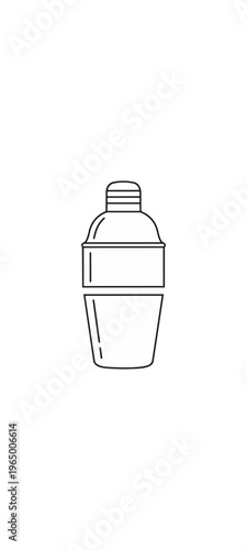 Cocktail shaker icon illustration against black background