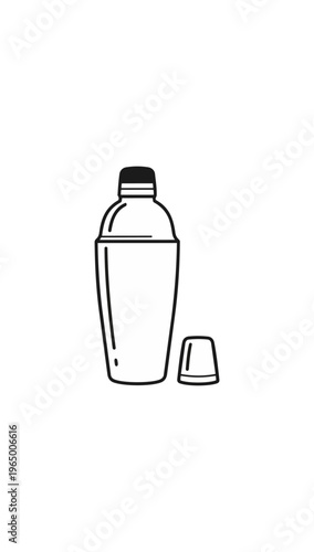 Cocktail shaker icon on black background for design