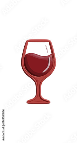 Red wine glass illustration on black background
