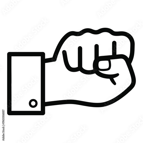 Fist with cuff and button hole icon symbol graphic element icon