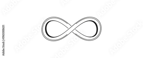 Infinity symbol on a black background simple graphic representation endless concept