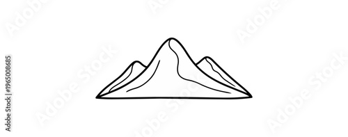 Mountain peaks icon illustration against black background