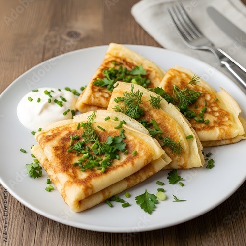 A delicious stack of savory breakfast quesadillas, filled with fluffy scrambled eggs, sausage,