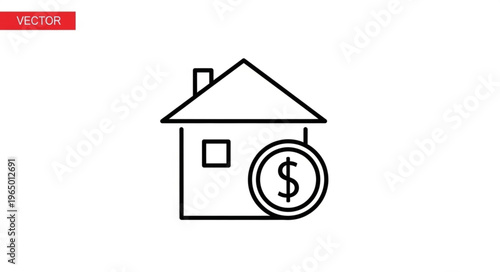 House icon with dollar sign representing real estate and property investment.