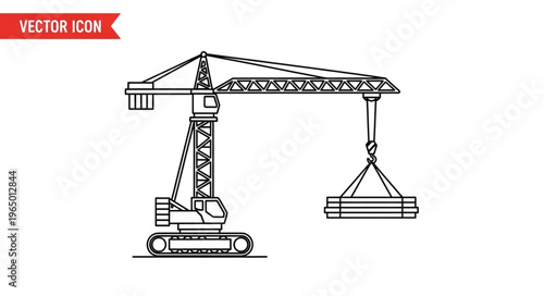 Construction crane lifting heavy materials, industrial equipment, engineering project.
