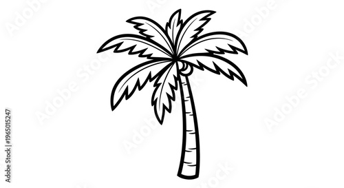Palm tree silhouette vector illustration of tropical beach paradise with summer vacation theme