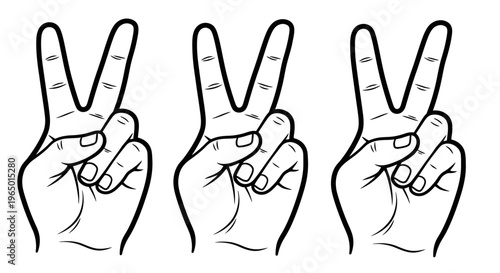 Hand gestures vector illustration set showing human hands with different finger signs and symbols in a clean icon style