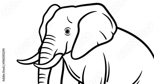 Cute cartoon elephant illustration showing a playful baby animal with a big trunk in a simple and friendly design
