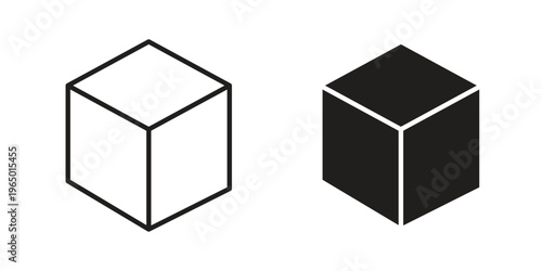 Cube icon for ui app design and web designs