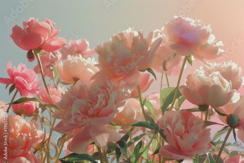 Peony aesthetic backgrounds outdoors blossom.