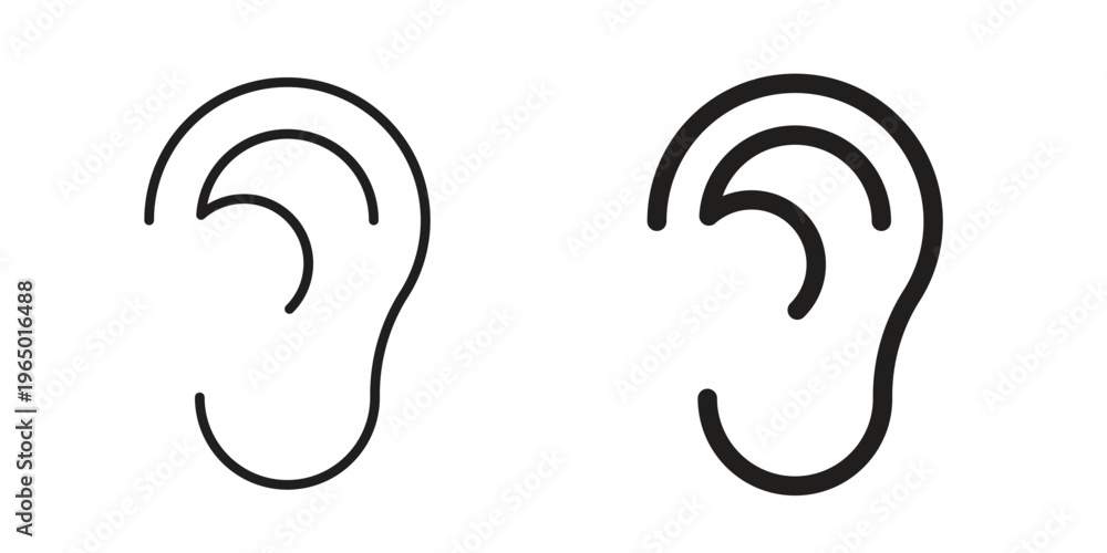 Obraz premium Ear icon for ui app design and web designs