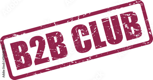 Distressed grunge rubber stamp featuring B2B CLUB text for identifying business community membership or group affiliation