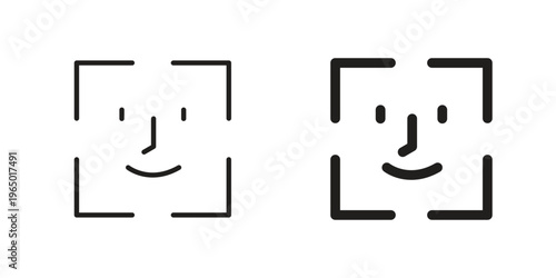 Face id icon for ui app design and web designs