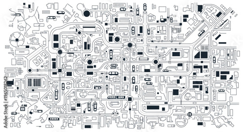 Abstract Black and White Geometric Pattern.