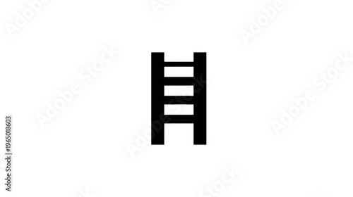 Minimalist black and white image of a ladder, a climbing structure
