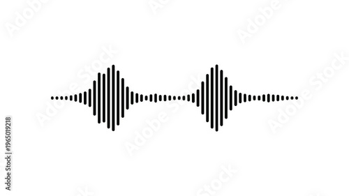 Audio sound waveform animation on a white background