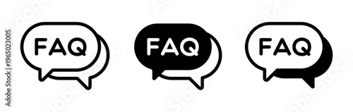 Vector FAQ Speech Bubble Icons