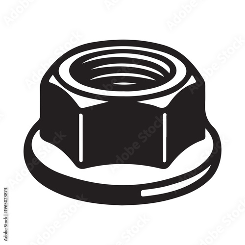 a flange nut, a type of fastener that features a wide, integrated washer like base to distribute pressure