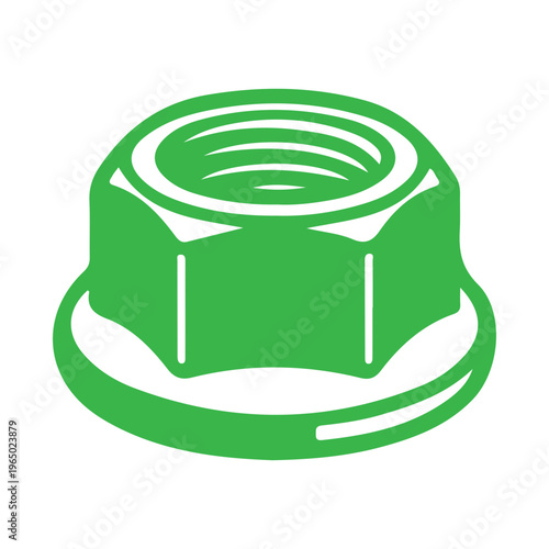 a flange nut, a type of fastener that features a wide, integrated washer like base to distribute pressure