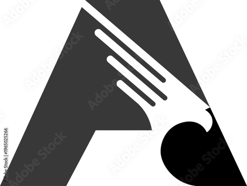 vector is monogram letter a and Hawk bird drove. Abstract, elegant, unique