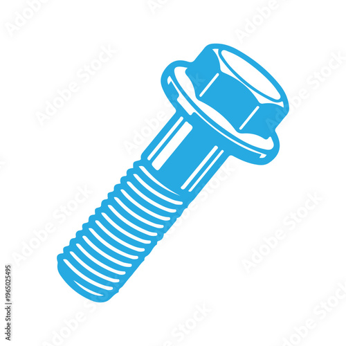 a flanged hex bolt, a type of fastener that features a hexagonal head with a built in circular flange underneath, acting as an integrated washer to distribute load