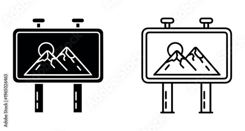 Print Mountain Sports Icon Single Vector Collection Stock Vector