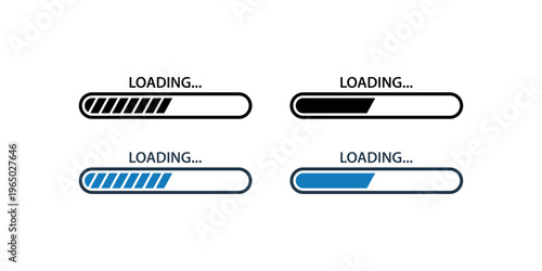 Digital Interface Loading Progress Bar Icons