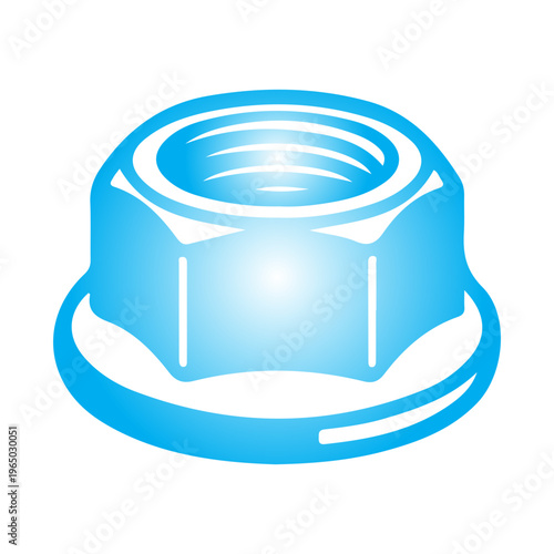 a flange nut, a type of fastener that features a wide, integrated washer like base to distribute pressure