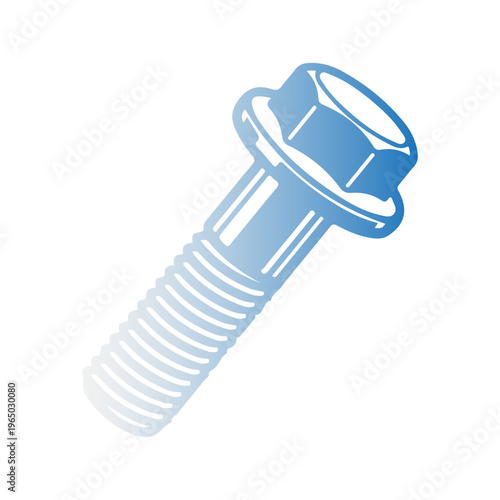 a flanged hex bolt, a type of fastener that features a hexagonal head with a built in circular flange underneath, acting as an integrated washer to distribute load