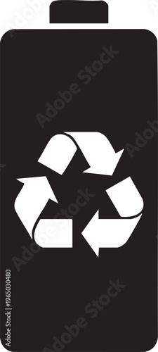 Recycling symbol, eco friendly icon, black and white vector, recyclable logo, environmental sign