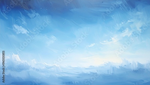 Vast expanse of white clouds against a brilliant blue sky, evoking a sense of peace and freedom with sunlight filtering through