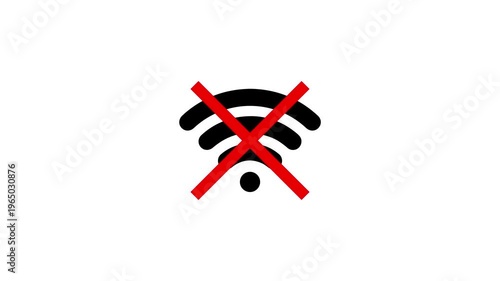 No internet connection icon animation. No Wi-Fi connection motion. No wi-fi internet error signal 4k video footage.