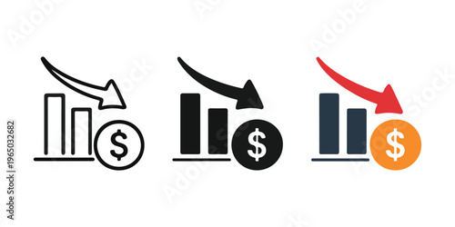 Loss Decline Downward Trend Financial Icon