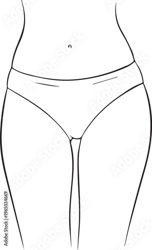 A drawing of a woman's lower torso and underwear