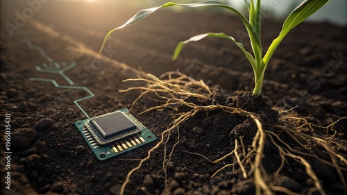 Micro Sensors in Nutrient-Rich Soil for Plant Growth Monitoring