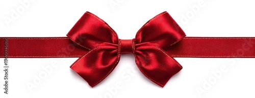 Elegant red satin gift bow