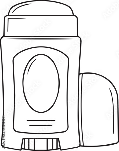 A black and white drawing of a deodorant