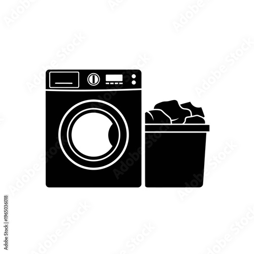 Washing Machine and Laundry Basket Icon