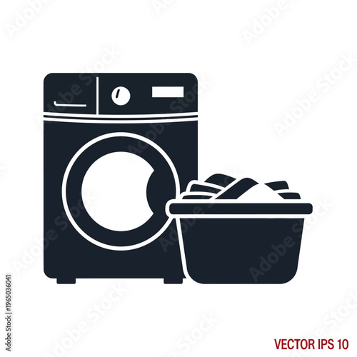 Washing Machine and Laundry Basket Icon