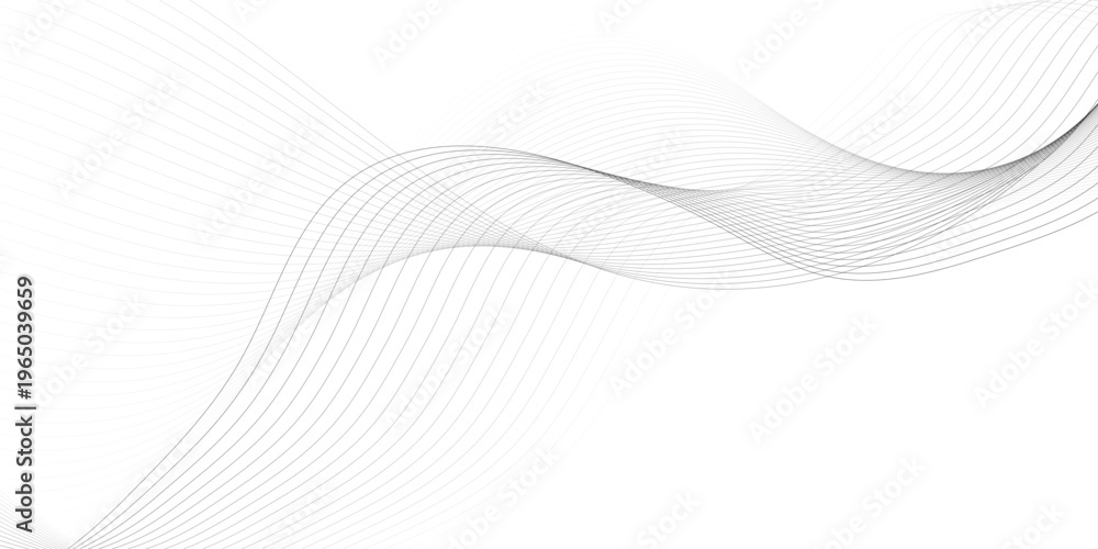 Fototapeta premium gray wave curve lines banner background design. Digital frequency track equalizer. Stylized line art background. modern soft luxury texture with smooth and clean vector subtle background illustration