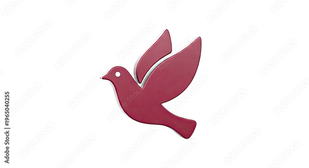 Obraz premium 3D Maroon Dove Icon
