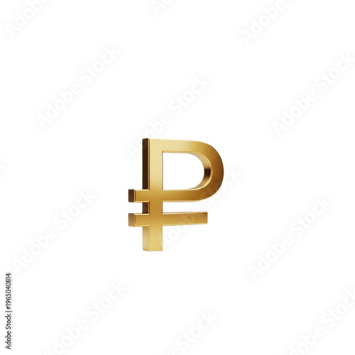 Golden Ruble Sign Isolated Currency Symbol, Russian Money, Wealth Investment Minimal Stock vector Photography