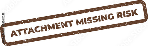 Картината върху платно Textured rectangular stamp with Attachment Missing Risk identifying a potential