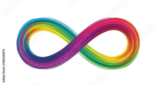 Rainbow Infinity Symbol - Abstract Concept of Limitless Possibilities and Autism Awareness