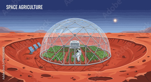 Greenhouse Dome Smart Agriculture Sustainable Farming Concept