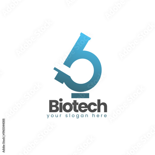 Modern Abstract Microscope Combination Number Six Logo Symbol Icon
