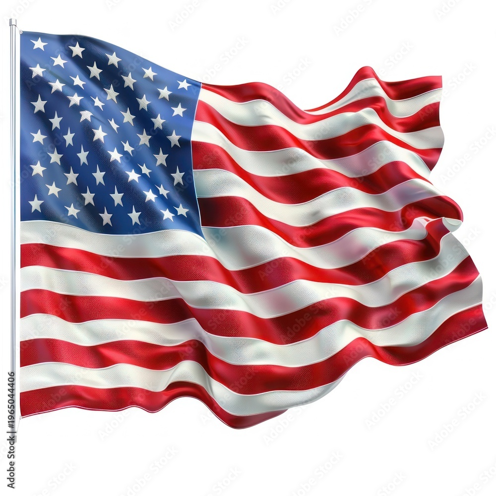 Obraz premium Waving American flag illustration