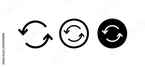 Circular Refresh Arrow Icon Set for UI Design