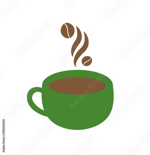 Hot Coffee Cup Flat Vector Illustration