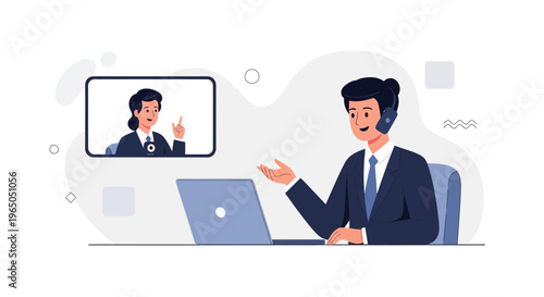 Business video call: colleagues collaborating online, remote work, virtual meeting